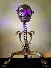 Steampunk desk or dresser lamp: colour changing dresser lamp .