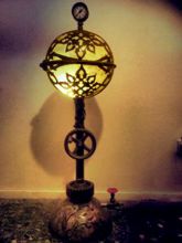 Steampunk Art floor lamp: Decorative floor lamp with mandala.