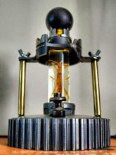 Steampunk Art Alchemy lamp for sale: Decorative piece of art with taxidermy insect.