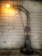 Steampunk desk or dresser lamp: dresser lamp .